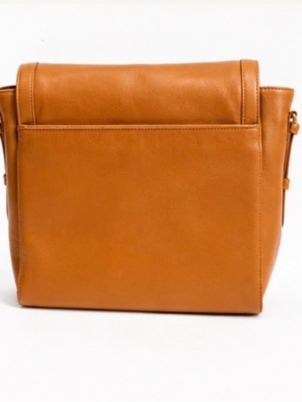 Tory Burch Cognac Leather Crossbody with Signature Logo Medallion - Picture 2 of 4